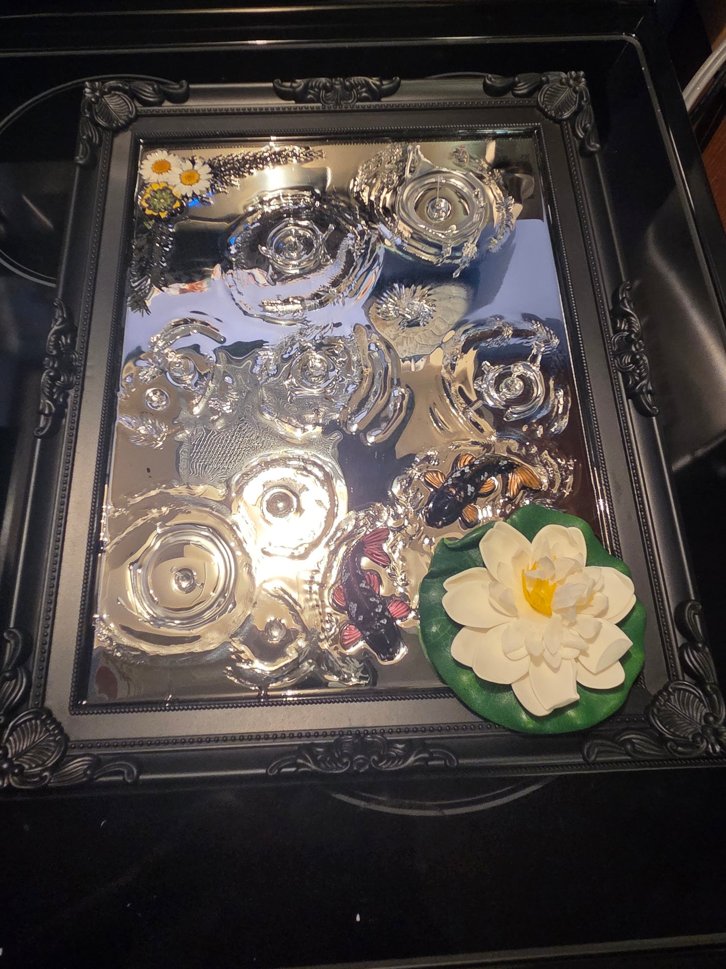 Lillypad rain koi pond