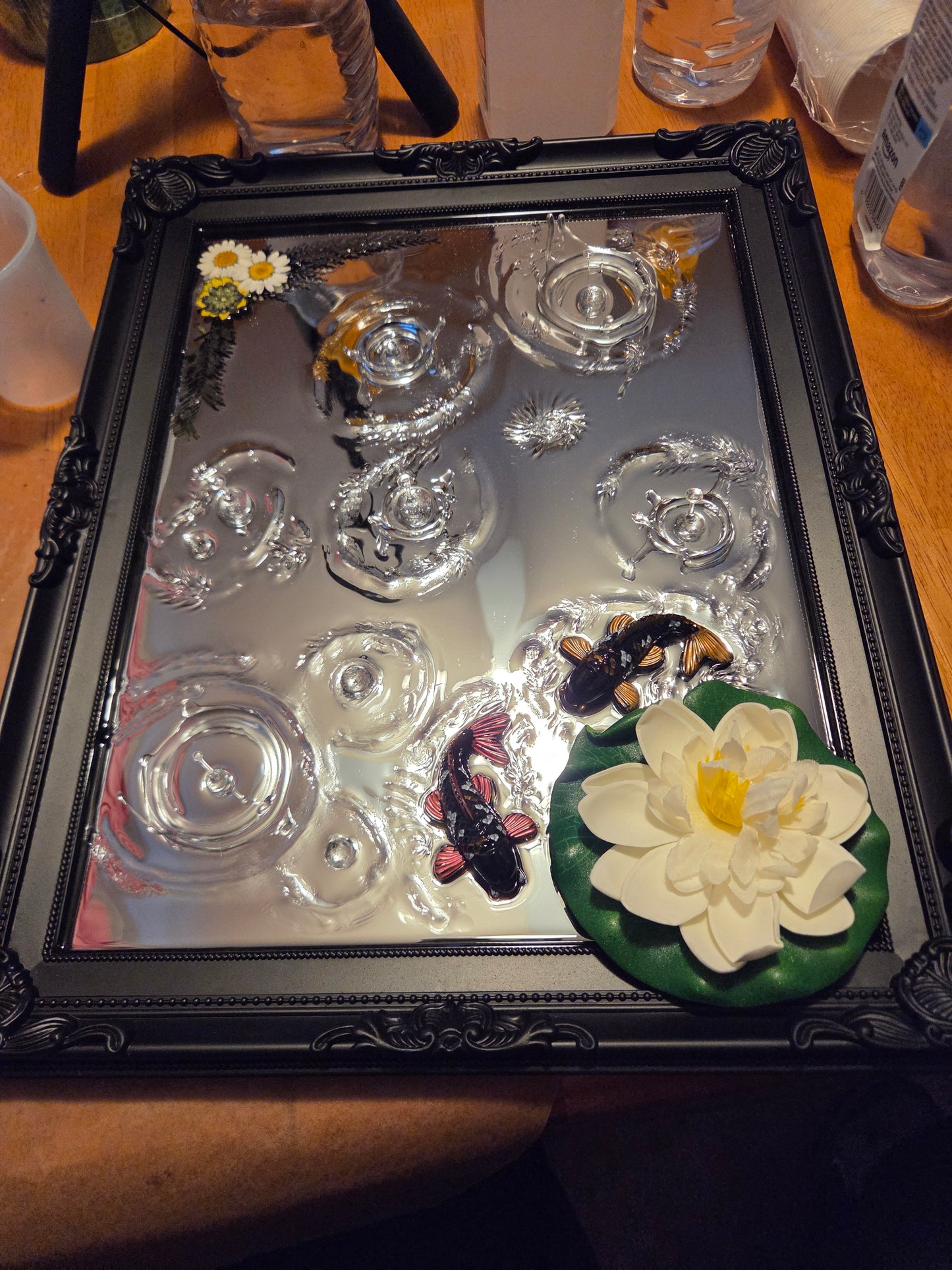 Lillypad rain koi pond