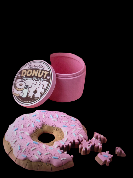 3d donut puzzle 36 pieces pink box