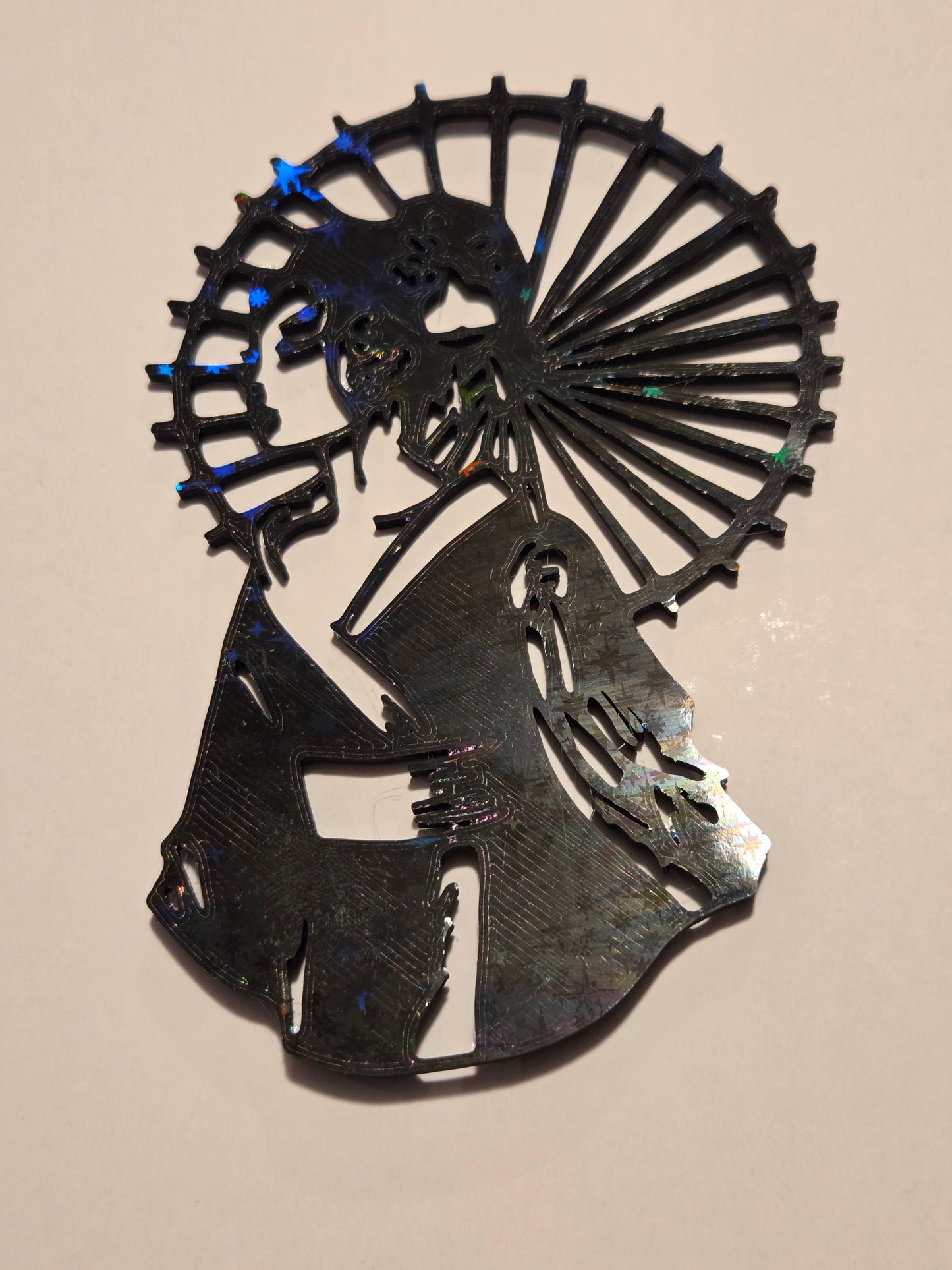 Geisha with umbrella stainglass