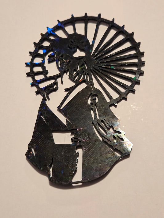 Geisha with umbrella stainglass