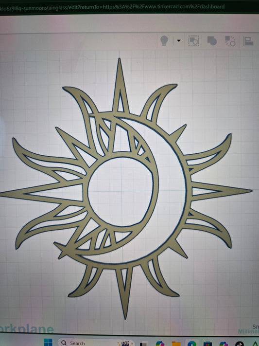 Sun and moon stainglass