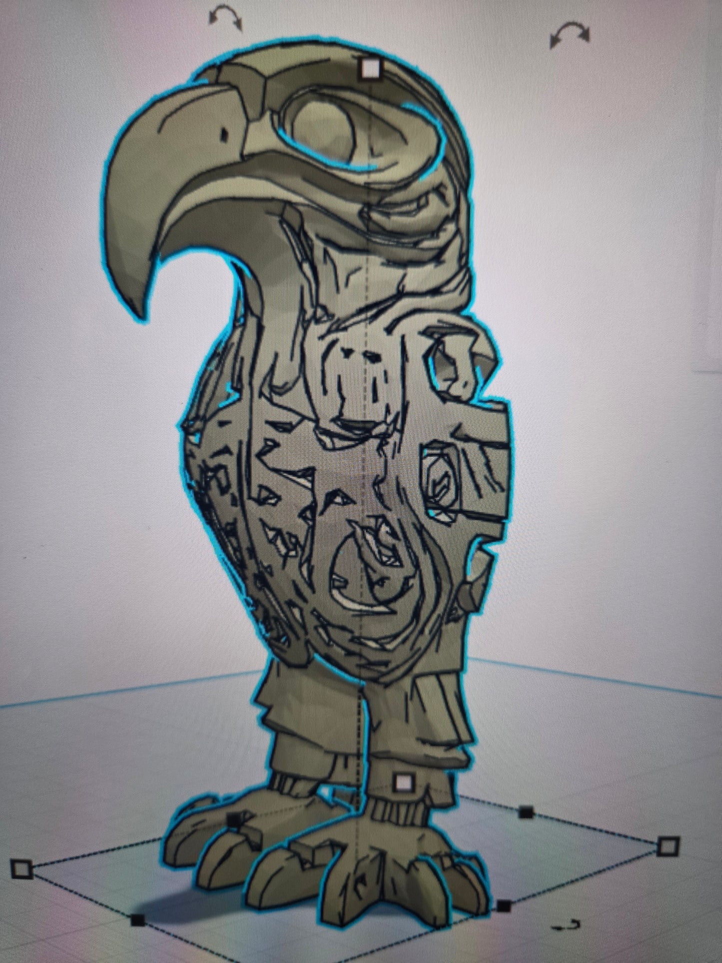 Eagle tiki totem